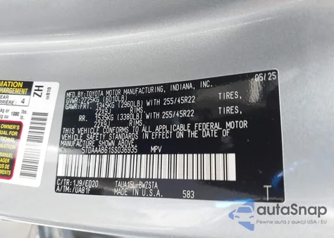 2025 Lexus Tx 350 F Sport Handling из США, поврежденный, VIN 5TDAAAB61SS036935